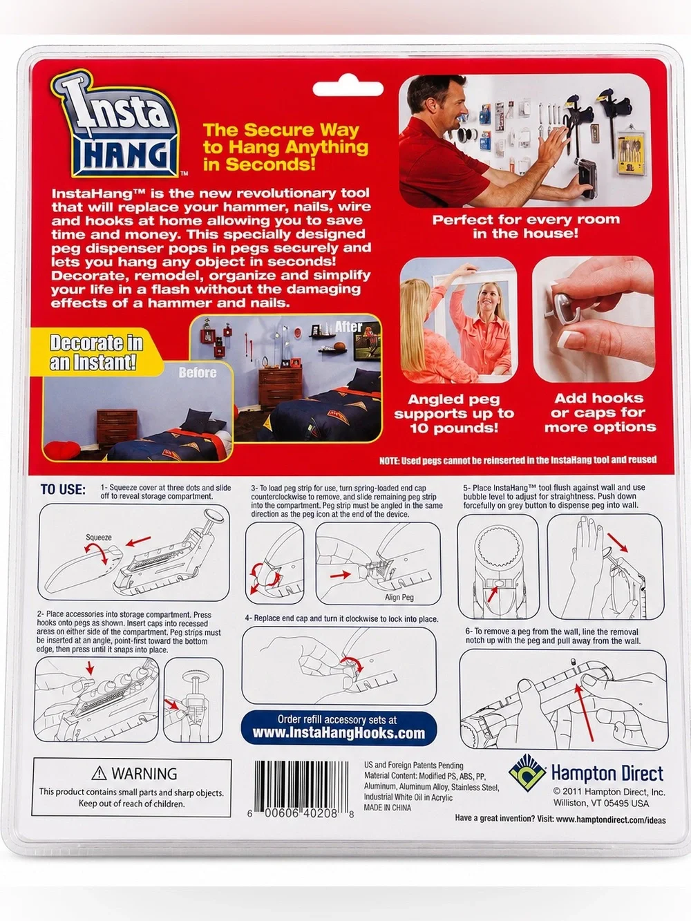 NEW Insta Hang 47 Piece Hanging Tool Kit As Seen On TV Picture Frame Wall Hooks
